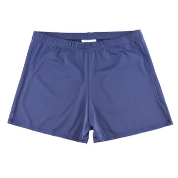 350斤單泳褲歐美大碼平角褲保守顯瘦胖mm高腰超大碼超肥溫泉藍色