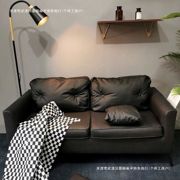 免運/開立發票 沙發小戶型出租房屋辦公室服裝店休息區接待雙三人黑色皮沙發客廳 最低價 快速出貨