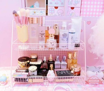 創意精品展示櫃展示盒少女心小物ins書桌收納盒桌面學生ins少女心房間布置網紅擺設架公仔模型置物架