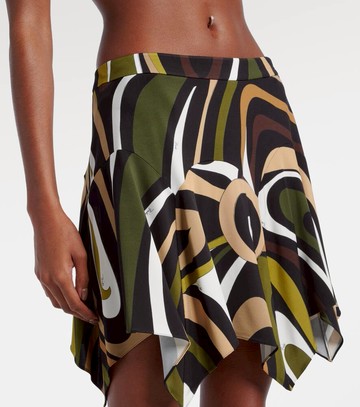 Pucci Marmo asymmetric satin jersey miniskirt