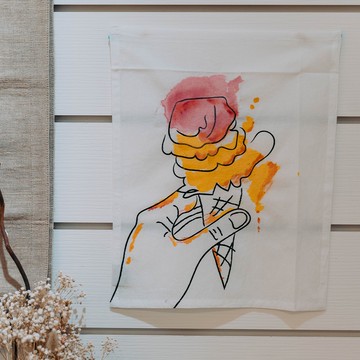 翔仔居家 掛布【冰淇淋】棉麻混織 品牌掛布 獨家設計 居家裝飾