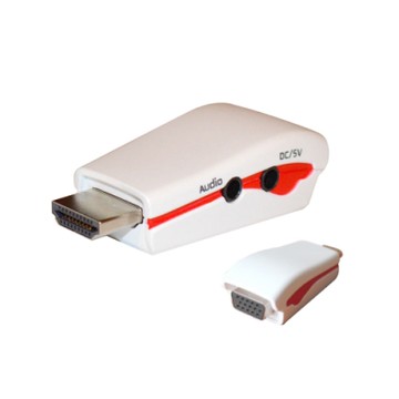 HDMI TO VGA + Audio 影音轉換器(白/附電源孔)