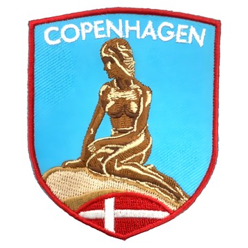 A-ONE 匯旺 丹麥 美人魚 地標造型刺繡 7.5 X 6CM 台灣製  彩色  1個