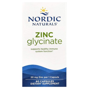 Nordic Naturals, 甘氨酸鋅，20 毫克，60 粒膠囊