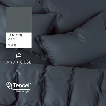 AnD House 天絲60支-烟黛色-床包被套組｜安庭家居 素色 顏色任搭