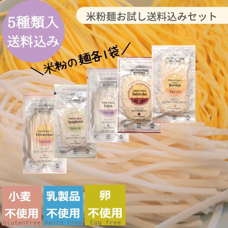 米粉麺　おためし5袋セット　5種の麺　小林生麺　グルテンフリー　麺　送料無料　 アレルギー食品