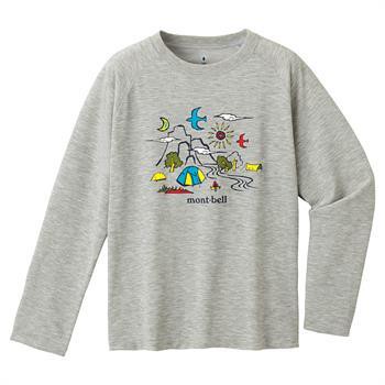├登山樂┤日本 mont-bell WIC. T L/S T K'S CAMPING 幼童長排T-麻灰 # 1114260