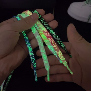 🔥臺灣出貨🔥鞋帶 新款夜光鞋帶 星紋腰果花扎染鞋帶 漸變鞋帶 男女款af1空軍一號帆布鞋百搭潮流鞋帶