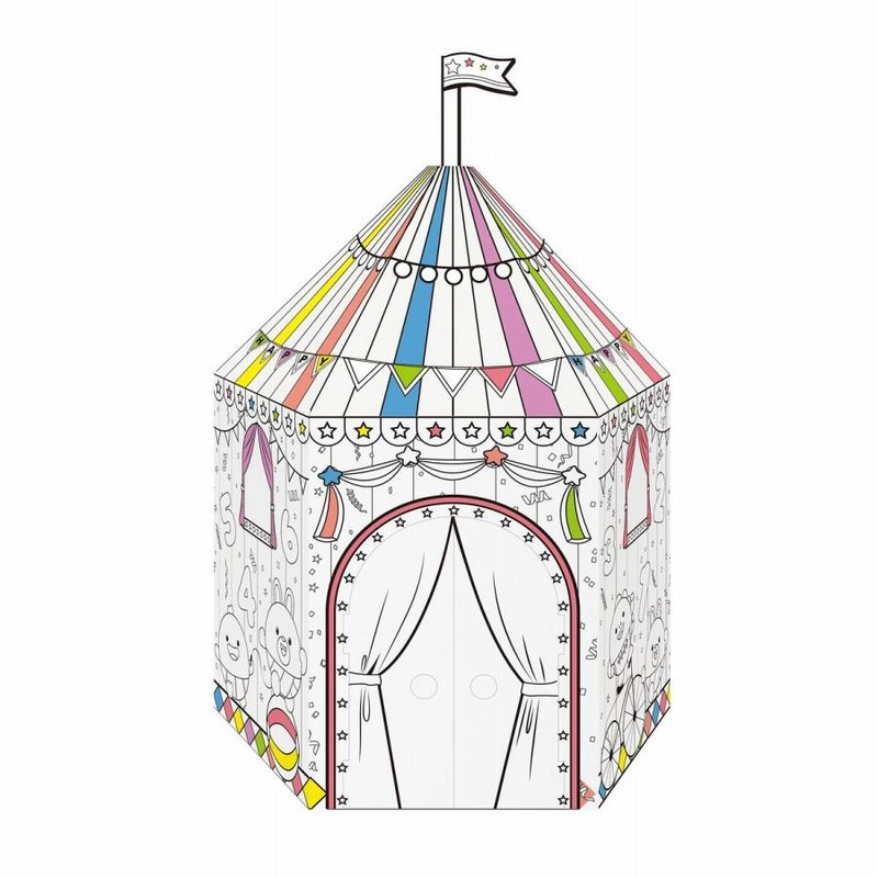 子供向け立体塗り絵アートセット ペーパークラフト 塗り絵 3点セット Sサイズ 工作 お絵かき ペン