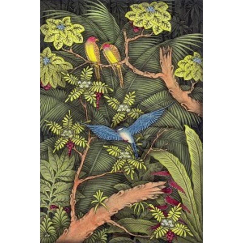 バリ細密画 南国の森に遊ぶ3羽の鳥 通販 Lineポイント最大1 0 Get Lineショッピング