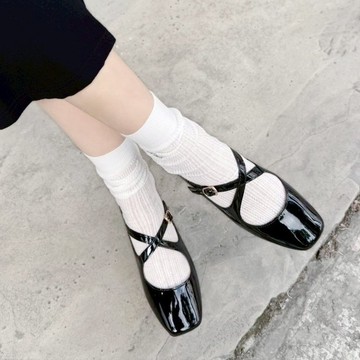 【I called Love】日系交叉繫帶漆皮瑪莉珍鞋