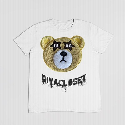 ☆目ロゴくま もこもこ ぷくふわ ワッペン クマ 刺繍 ぬいぐるみ