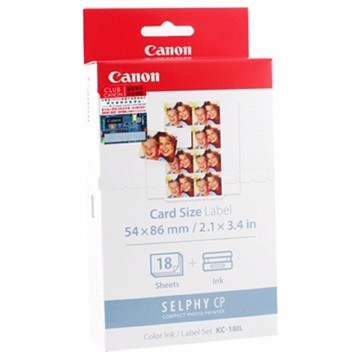 Canon 2x3相片貼紙(8格)含墨盒*18張(KC-18IL)