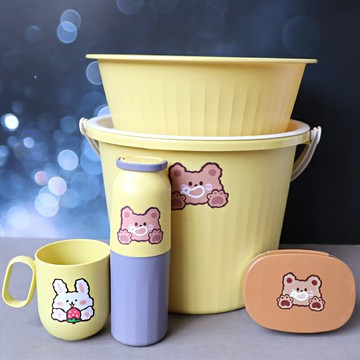 學生宿舍水桶盆套裝洗臉盆三件套高中生用住校住宿生洗漱用品全套/水桶/洗澡桶/洗衣桶/裝水桶/塑料桶/宿舍桶