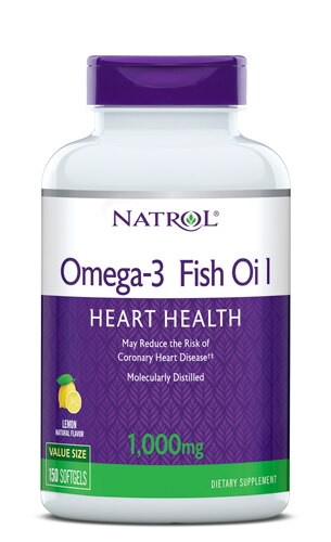 Natrol Omega-3 Fish Oil Heart Health Lemon 1000 mg - 150 Softgels