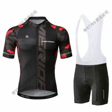 【超值熱賣】黑灰短袖騎行服套裝山地自行車衣服環法車隊版單車服騎行褲夏季 自行車服   騎行服 套裝  腳踏車車衣  騎行