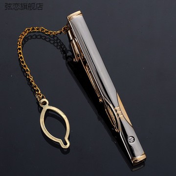 簡約領帶夾金銀雙色領呔夾正裝領帶保安夾子結婚百搭成熟領夾男