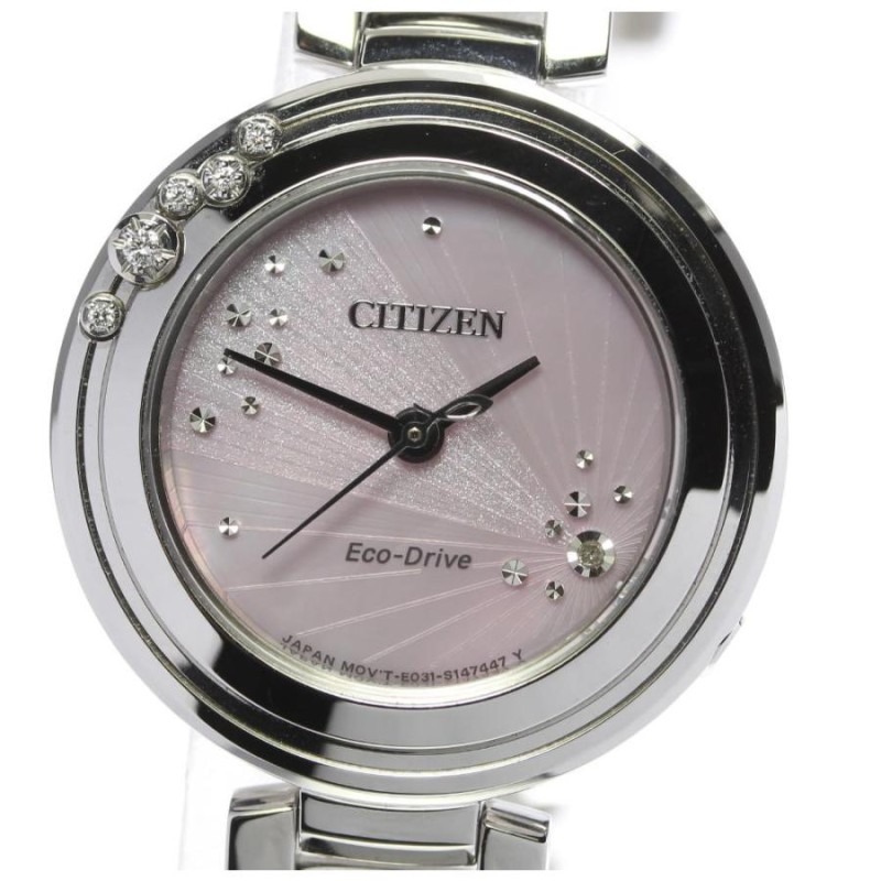 ☆美品【CITIZEN】シチズン エコドライブ 5Pダイヤモンドベゼル E031-S106192 ソーラー レディース【ev05】 |  LINEショッピング