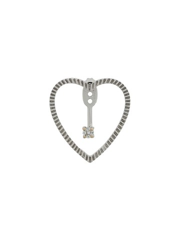 Yvonne Léon - 18kt gold and diamond Heart Earrings - women - 18kt Gold/Diamond - One Size - Silver