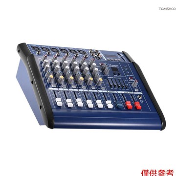 Winn 6 通道數字麥克風線音頻混音控制台電源混音放大器,帶 48V 幻象電源 USB/SD 插槽,用於錄製 DJ 舞