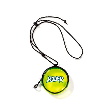 日本限定 POLER HIGH&DRY PVC ROUND POUCH / HIGH&DRY PVC 透明圓形防水小物袋 / 零錢小包 / 黃色