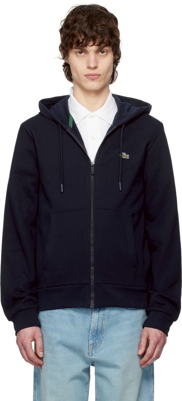 Lacoste 海军蓝 Zip-Up Fleece 连帽衫
