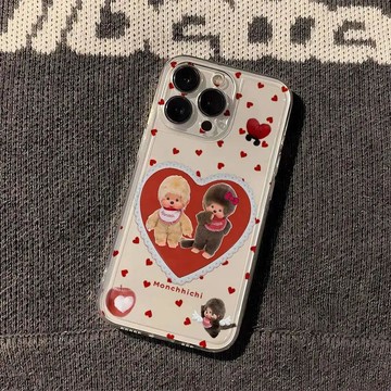 臺灣出貨🔥ins愛心蒙奇奇蘋果17/16/15/14手機殼iPhone13/12/11軟殼xs/x個性