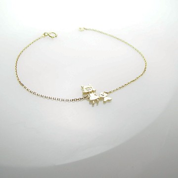 私人訂製 禮物 訂製自己小孩的作品 14K 黃K金 手鍊 細鍊