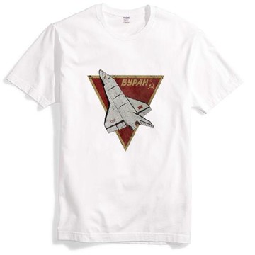 航天飛機宇宙探索蘇聯宇航局CCCP復古個性純棉印花T恤極客短袖潮T