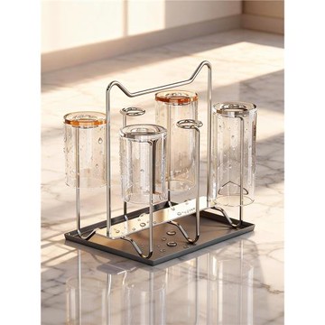 304不銹鋼桌面倒掛瀝水杯架高顏值廚房收納架置物架茶杯架子家用