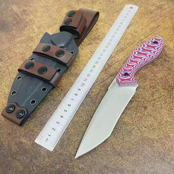 【原野】新版彩色手柄米勒小龍珠M2小直粉末鋼一體高硬度戶外露營便攜小刀