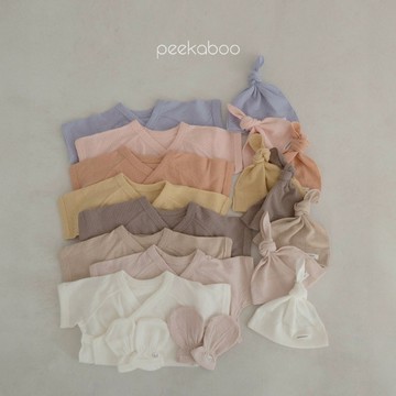 peekaboo 透氣網眼新生兒套裝【現貨+預購】純棉 新生兒衣服 嬰兒帽子 嬰兒手套 寶寶衣服 嬰兒衣服 韓國童裝
