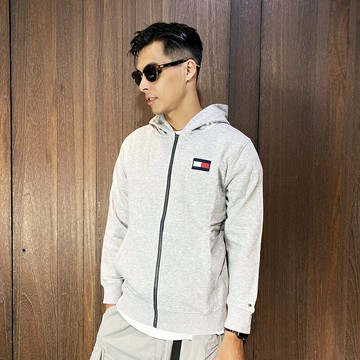 美國百分百【全新真品】Tommy Hilfiger 連帽外套 棉質 刷毛 青年版 TH 外套 logo 灰色 BP26