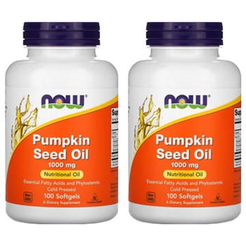 Now 南瓜籽油 1000mg 冷壓榨取  100顆  2罐