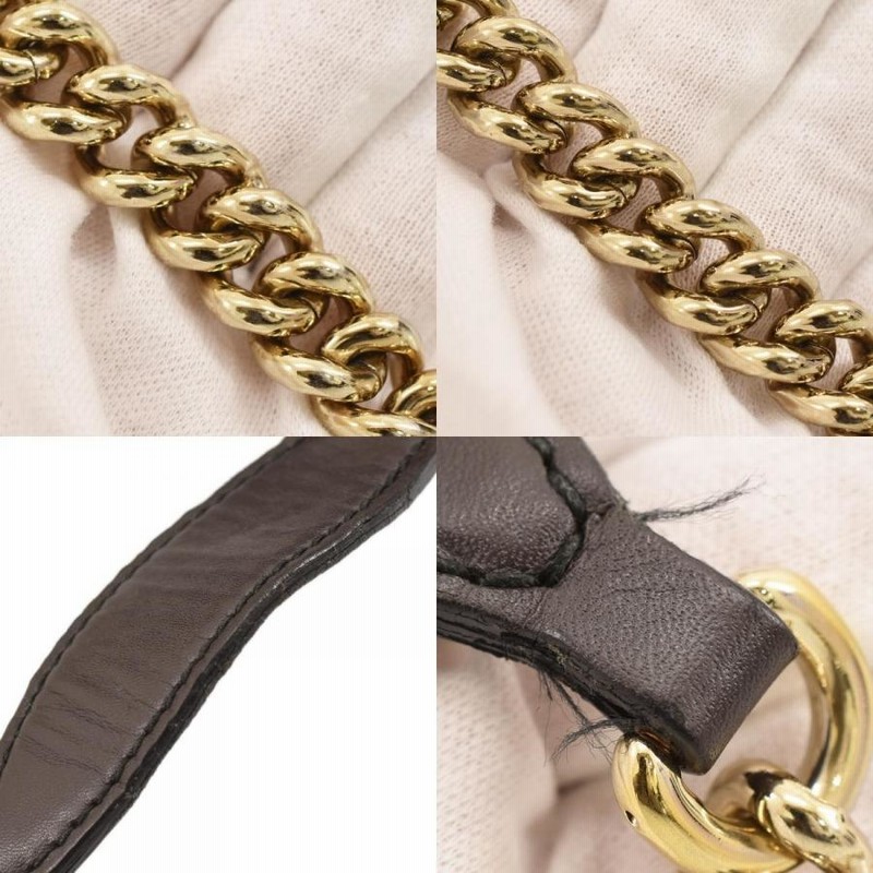 GUCCI ブラウン GGパターン ハンドバッグ GUCCI グッチ GGキャンバス エミリー チェーンショルダーバッグ