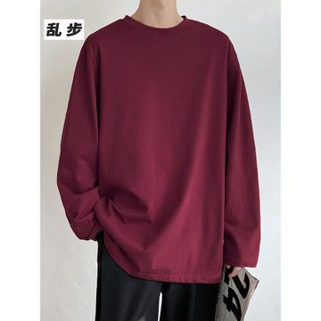 重磅t恤長袖男士秋季內搭上衣寬松休閑純色打底衫潮牌Sorona男裝