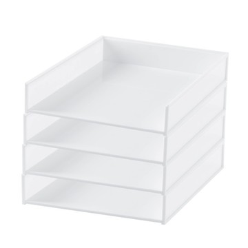 「辦公用品」文件架子托盤信封盤單雙多層橫式文件架可疊加文件座A4文件框