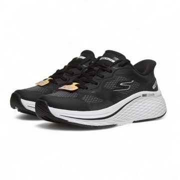 SKECHERS MAX CUSHIONING  健走鞋 黑白 瞬穿 休閒鞋 女鞋 129655BKW