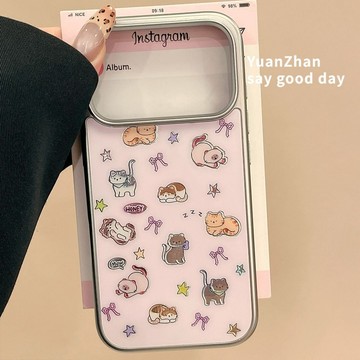 ✨iphone防摔保護殼✨星星貓咪適用蘋果17手機殼iPhone16promax膚感15水凝殼14/13/12女