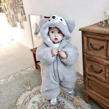 專柜嬰兒衣服冬季嬰幼兒可愛超萌外出服抱衣爬爬服寶寶秋冬連體衣