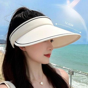 防曬 帽子 遮陽帽 折疊可捲 防曬帽 空頂帽 登山帽 女帽 大檐帽 太陽帽 抗UV 隔熱透氣【GR210】123便利屋