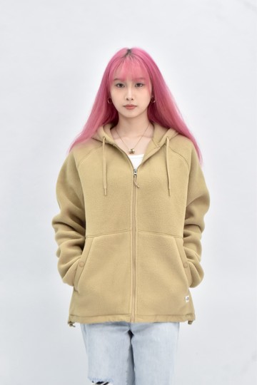 (L) the north face 連帽絨毛棕色外套
