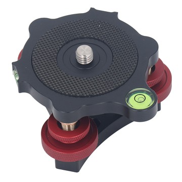 三腳架雲台調平底座相機調平器鋁合金 3/8 英寸螺紋精密 3 氣泡水平儀三輪用於微距全景攝影 OMS509