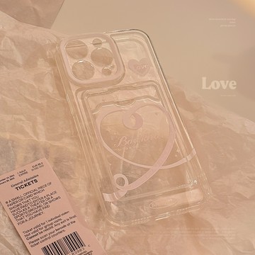 台灣出貨❤絲帶粉愛心卡包適用蘋果13手機殼iphone14pro max甜美16pro全包12