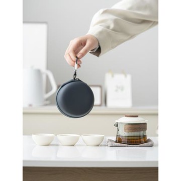 臻璞悠然旅行茶具快客壺一壺三杯功夫茶具小套裝辦公會客便攜式