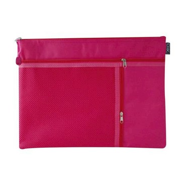 COX三層多功能網格拉鍊袋/B5/363H/桃紅