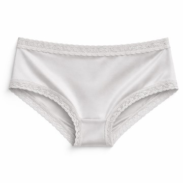 100%純蠶絲｜蕾絲花邊中低腰內褲-灰色【MON'S 流行服飾】