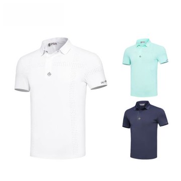 PGA高爾夫服裝男士短袖t恤冰涼抗菌運動上衣POLO衫品牌速干透氣夏