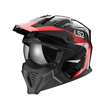 LS2 安全帽 OF606 DRIFTER TRIALITY 亮黑紅 多功能帽 帽簷可拆 下巴可拆 排齒插扣 全拆洗