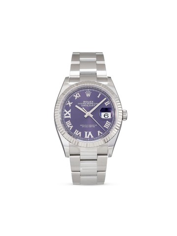 Rolex - 2023 unworn Datejust 36mm - unisex - Sapphire Glass/stainless steel/White Gold - One Size - Purple